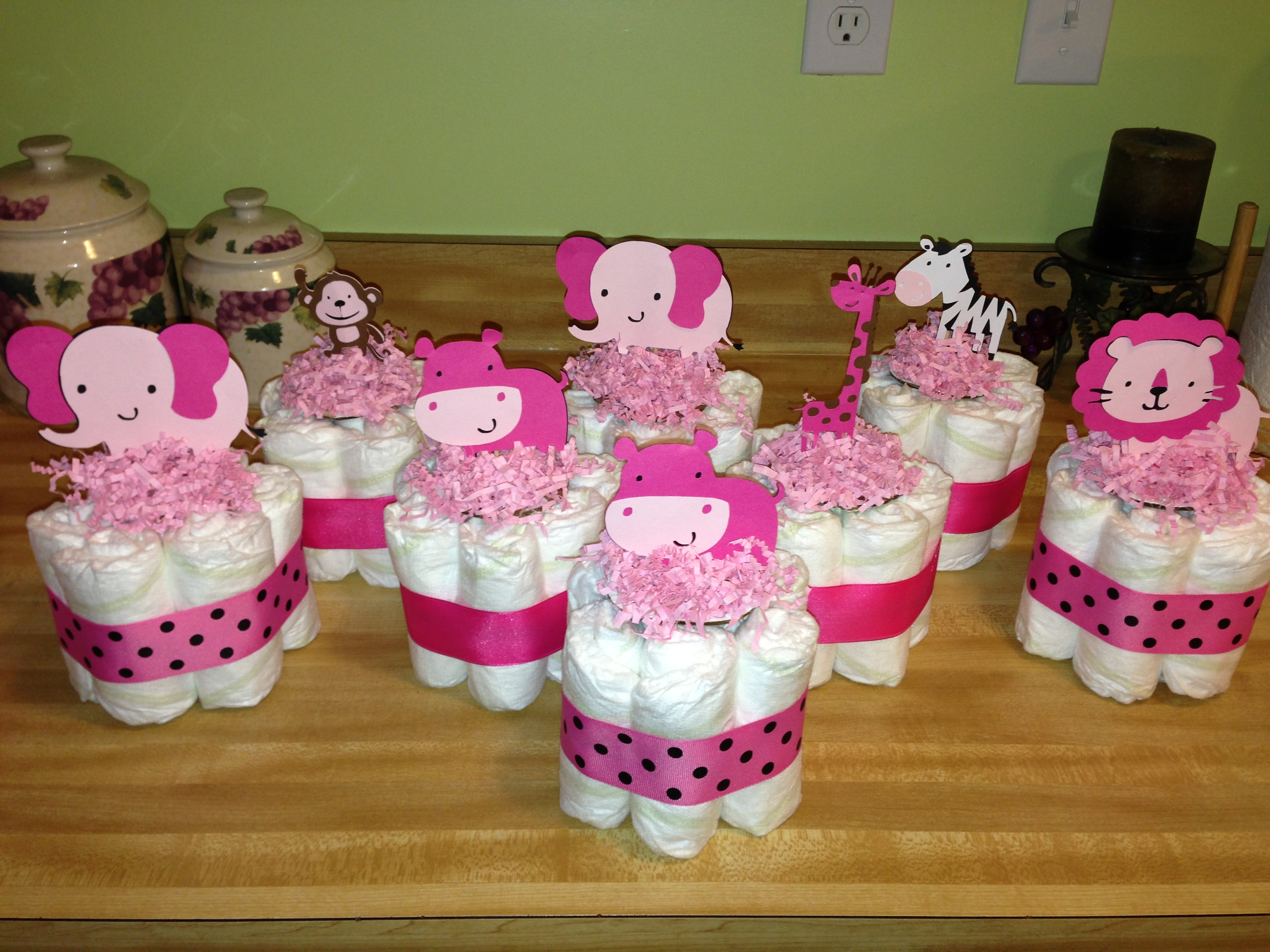 Mini Diaper Cake Centerpieces