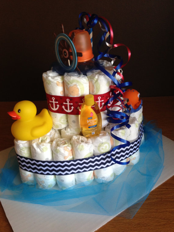 Nautical Baby Boat Diaper Cakes