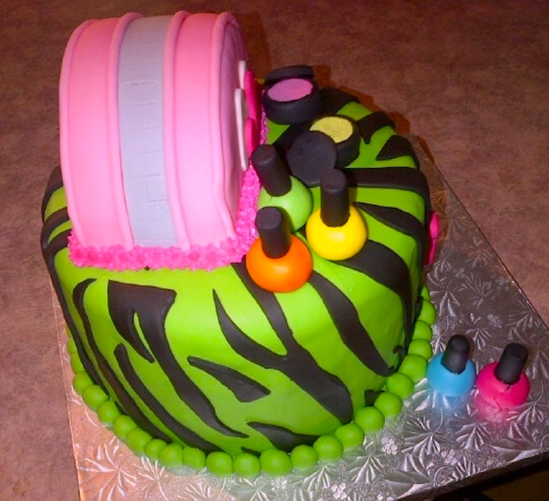 Neon Pink Zebra Print Cakes