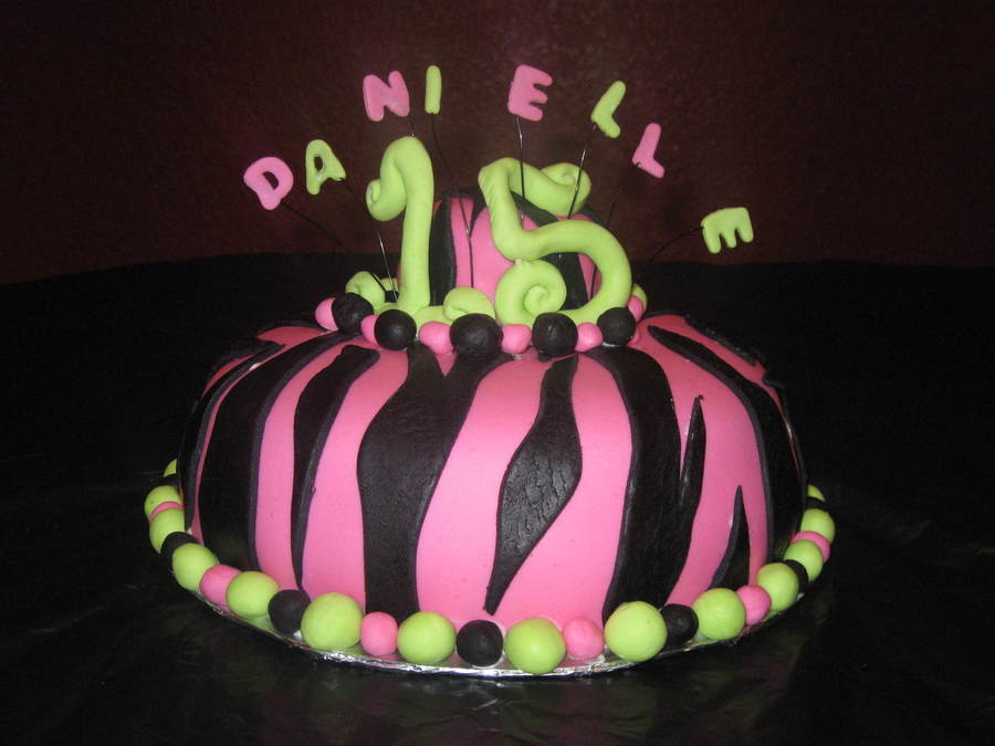 Neon Zebra Cake