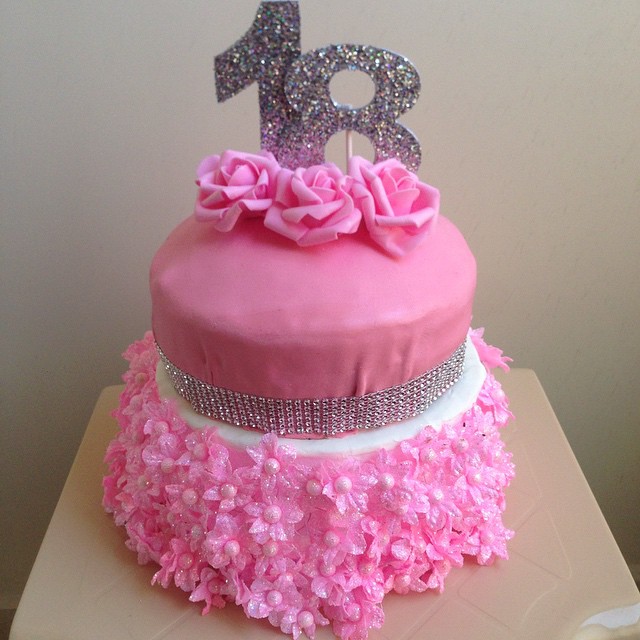 Pink 18th Birthday Cake