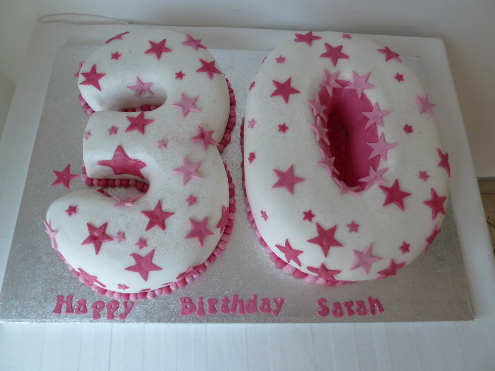 Pink 30th Birthday Cake