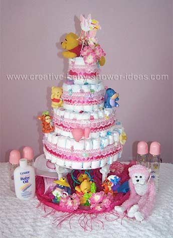 Pooh Diaper Cakes for Girls