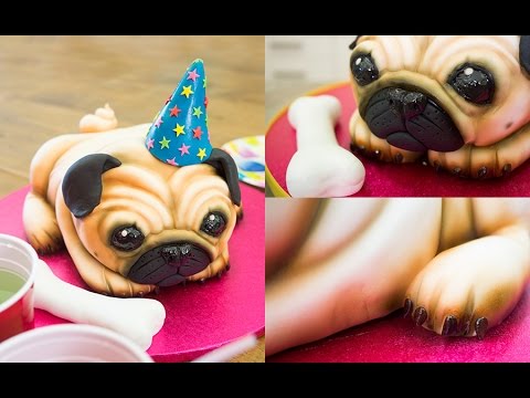 Pug Dog Birthday Cake