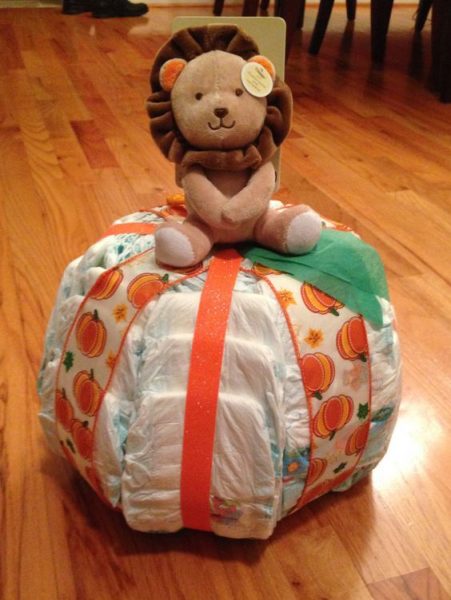 Pumpkin Baby Shower Diaper Cake