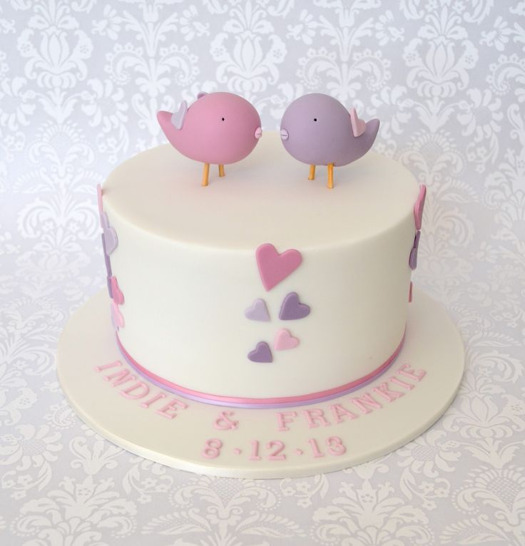 Purple and Pink Christening Cake