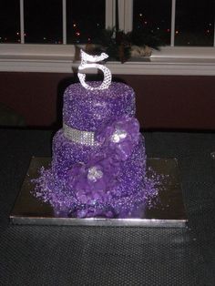 Purple Birthday Cakes with Bling