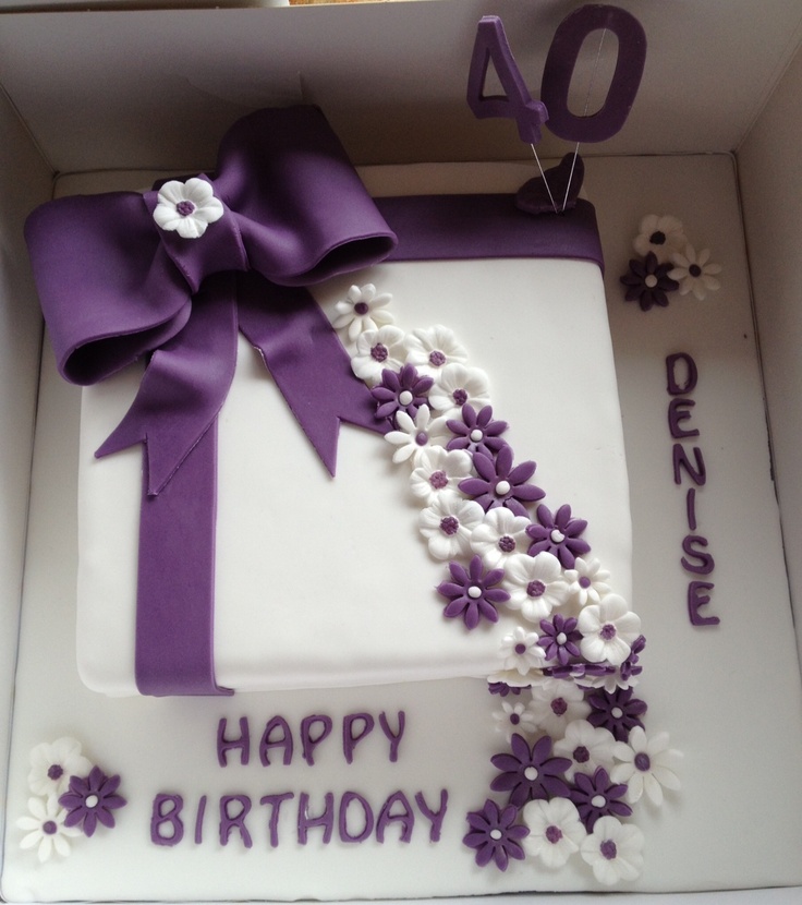 Purple Bow Birthday Cake