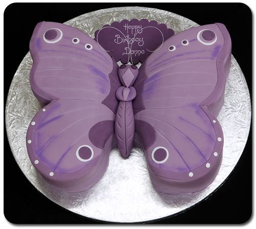 Purple Butterfly Birthday Cake