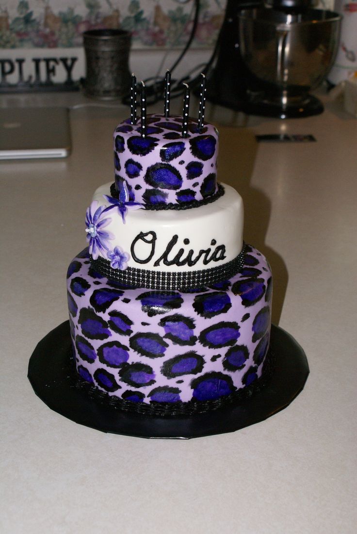 Purple Leopard Print Cake