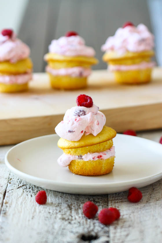 Raspberry and Cream Cupcakes