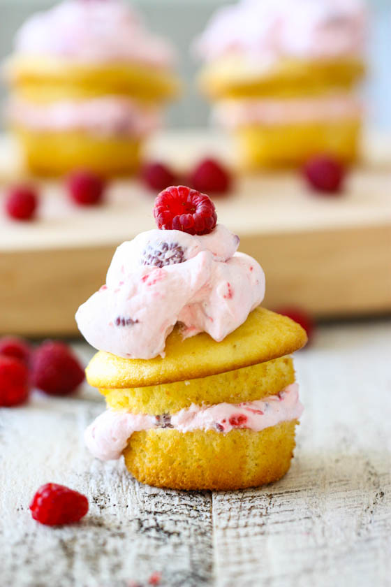 Raspberry and Cream Cupcakes