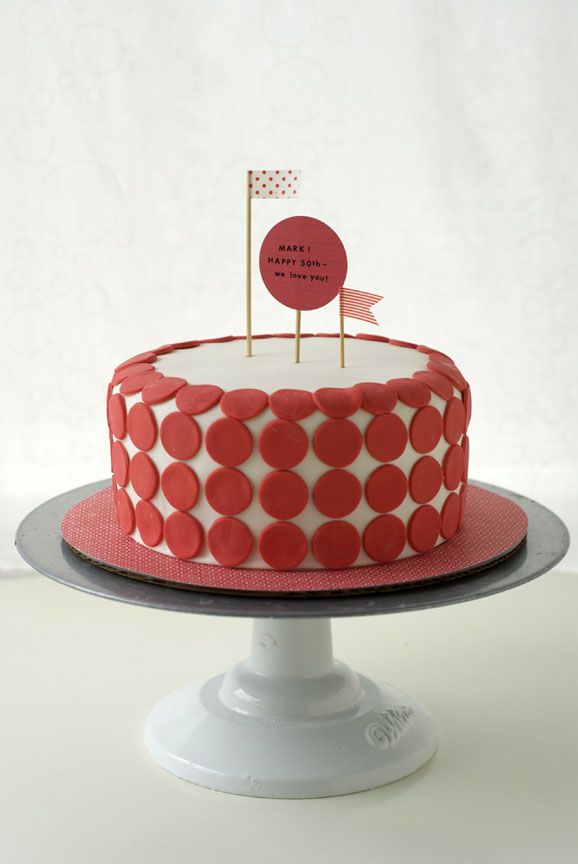 Red and White Birthday Cake