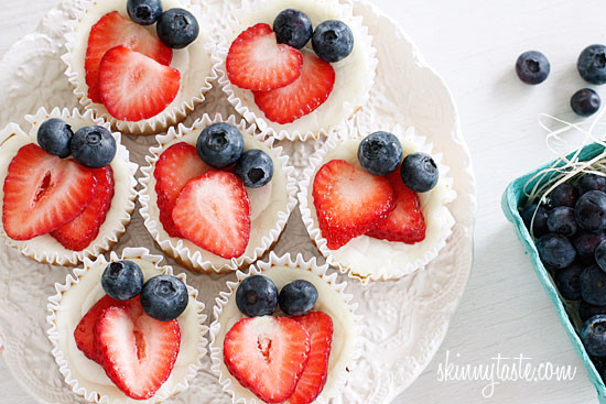 Red White and Blueberry Cheesecake Yogurt Cupcakes Recipe