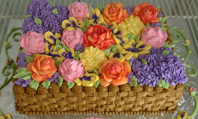 Sheet Cake with Buttercream Flowers