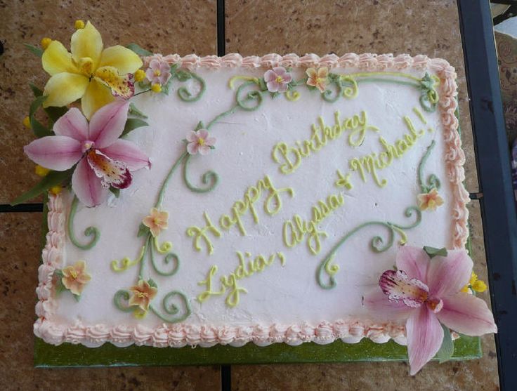 Sheet Cake with Flowers