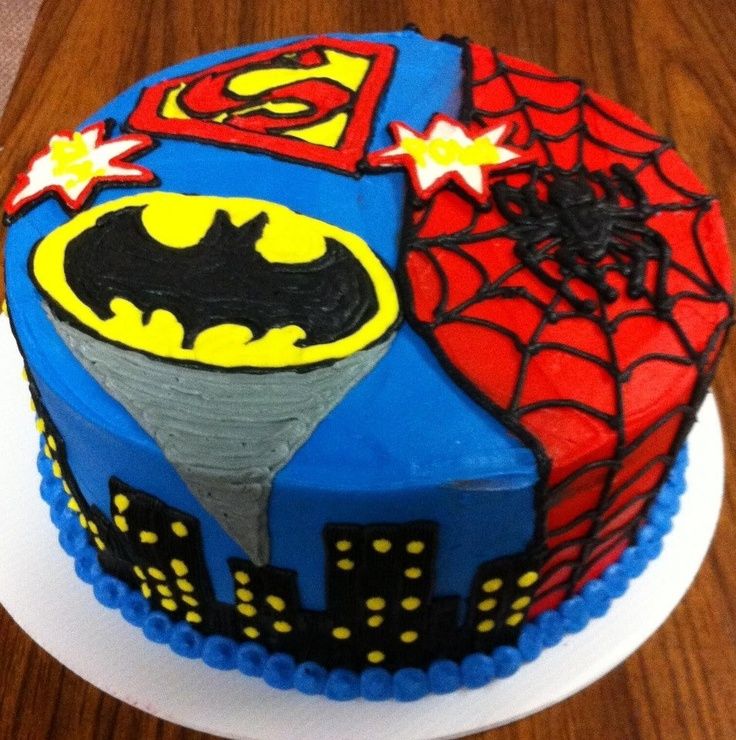 12 Photos of Superhero Birthday Party Cakes