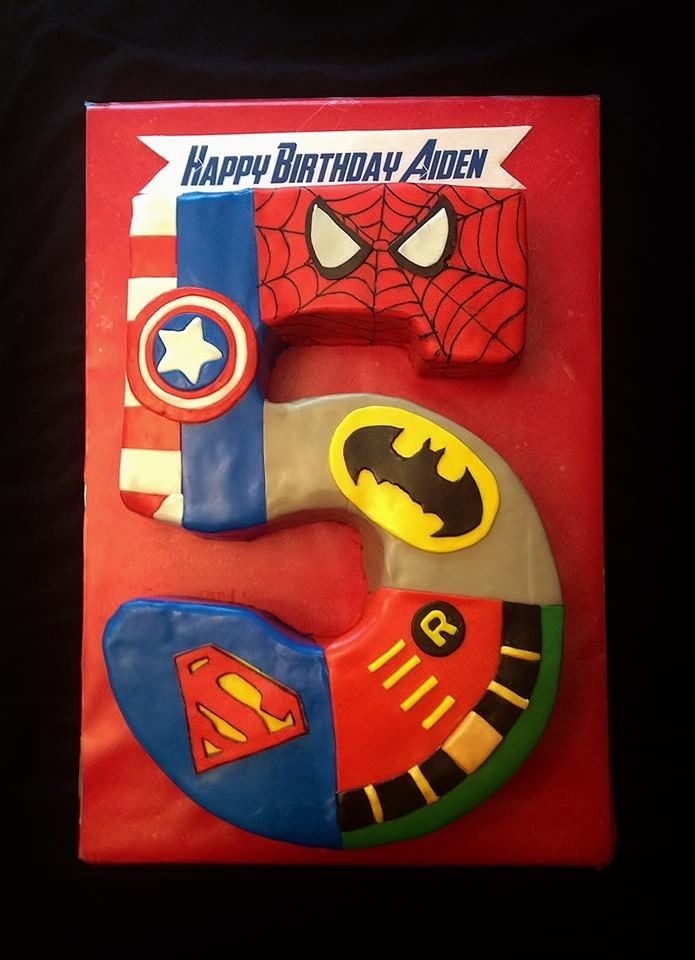 Superhero Birthday Cake Number 5