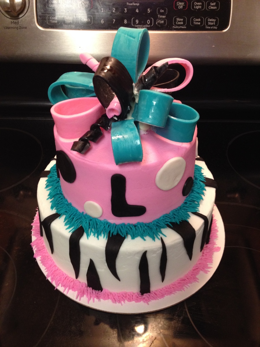 Teal and Black 13th Birthday Cakes