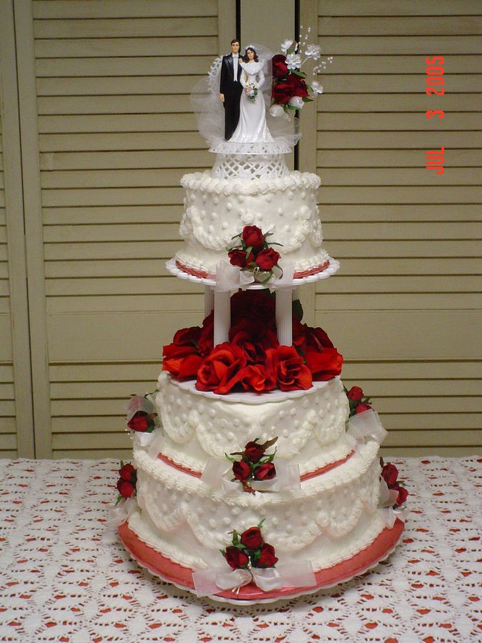 Tiered Heart Wedding Cake