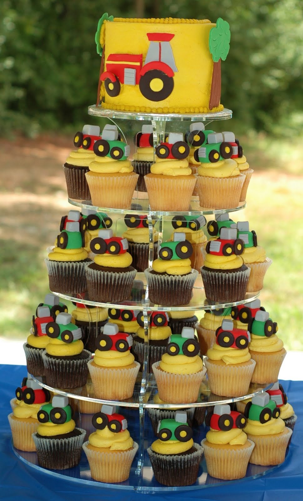 Tractor Cupcake Cake Idea