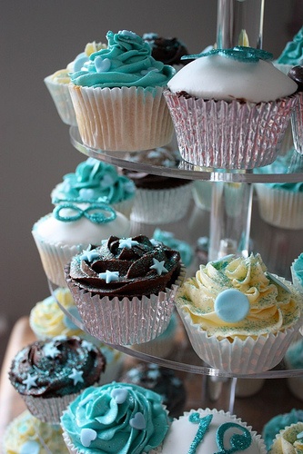 Turquoise Wedding Cake Cupcakes