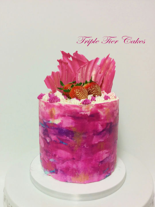 Watercolor Cake with Buttercream