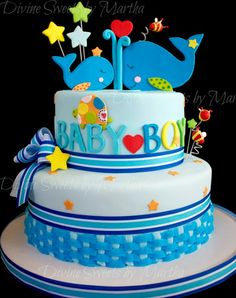 Whale Baby Shower Cake