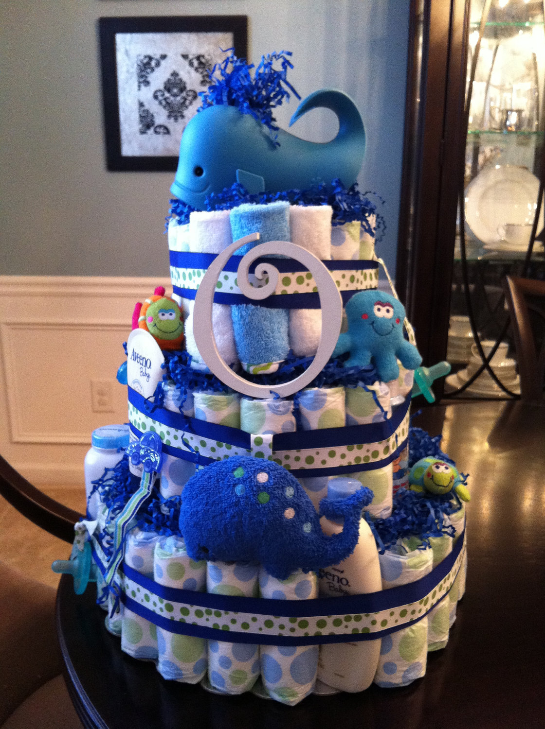 Whale Themed Diaper Cake