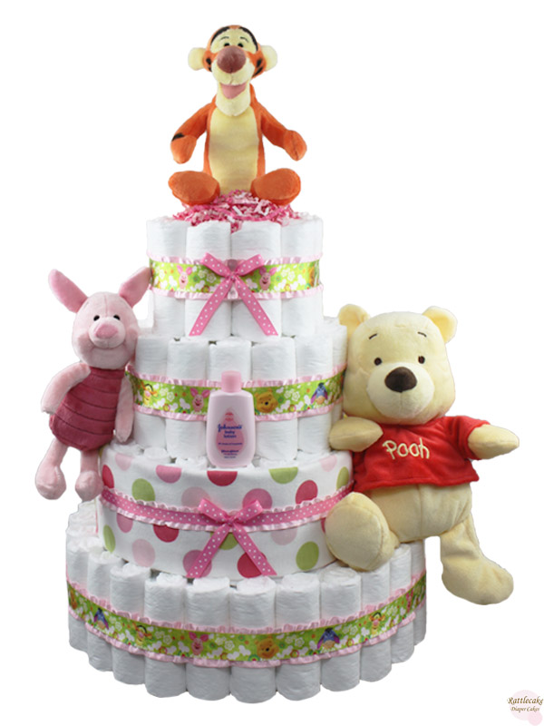 11 Photos of Wendy Pooh Diaper Cakes For Girls