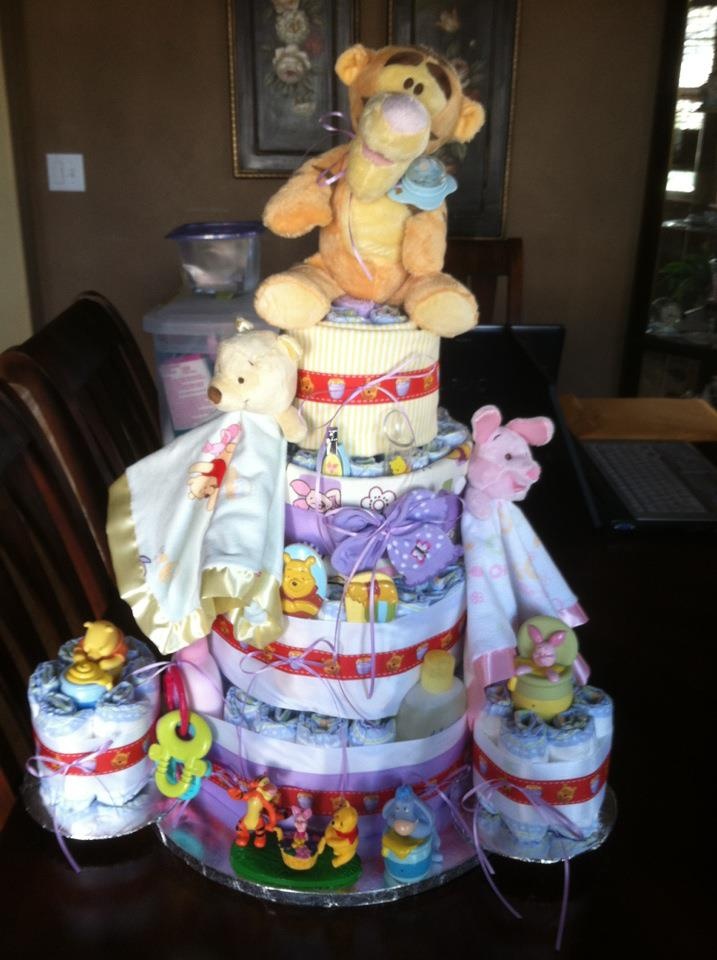 Winnie the Pooh Diaper Cake Baby Girl