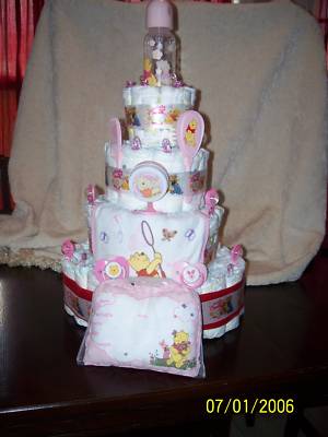 Winnie the Pooh Diaper Cake Girl