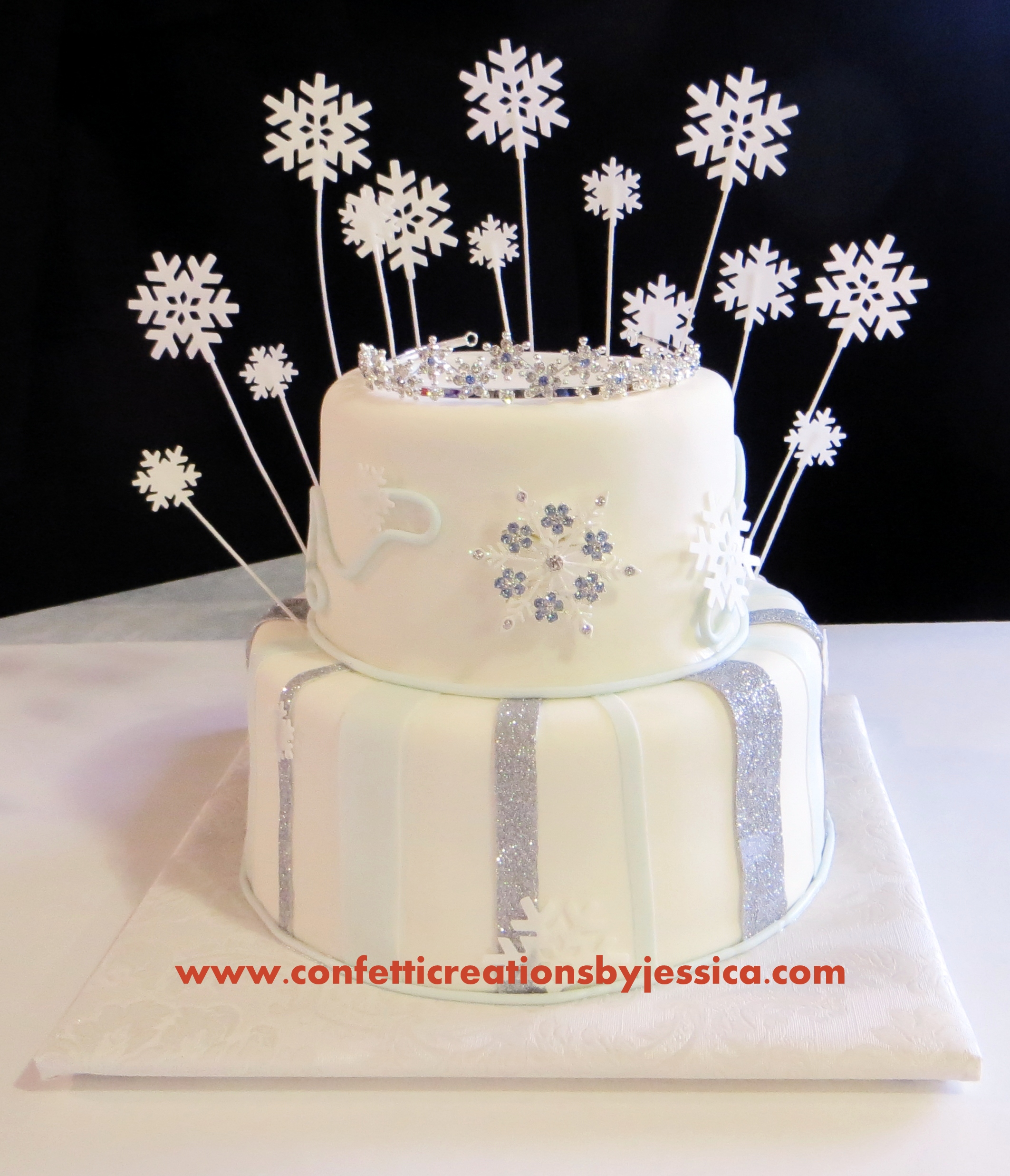 Winter Wonderland Sweet 16 Birthday Cake