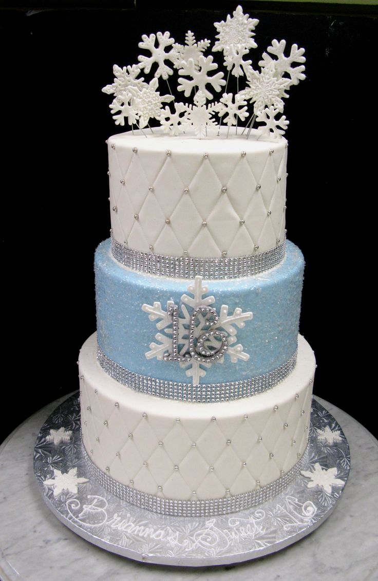 Winter Wonderland Sweet 16 Cake Ideas