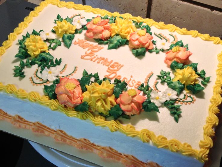 Yellow Floral Sheet Cakes