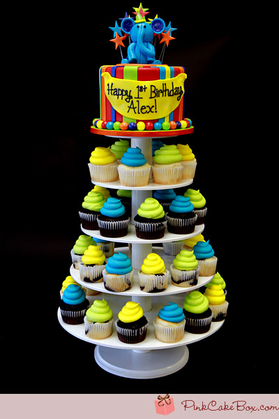 11 Photos of First Birthday Cake And Cupcakes Tower