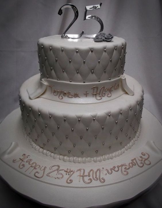 25th Wedding Anniversary Cake Designs