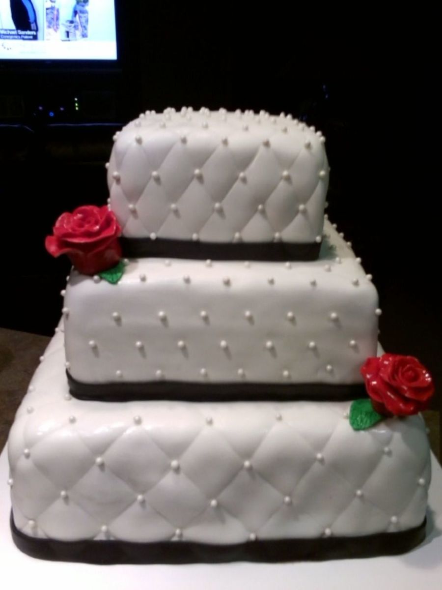 3 Tier Square Wedding Cake