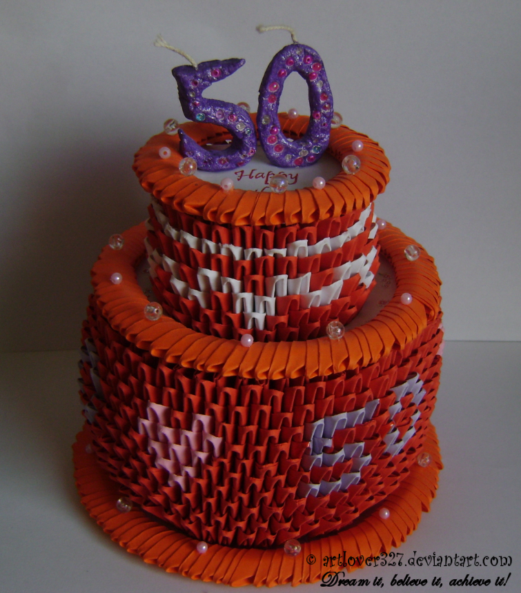 3D Origami Birthday Cake