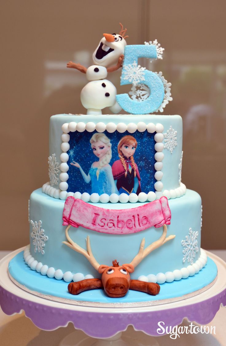 Anna and Elsa Edible Cake Images