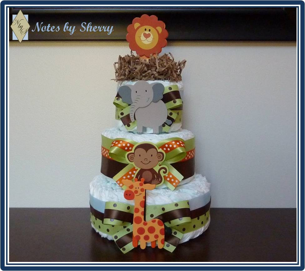 Baby Boy Jungle Theme Diaper Cake