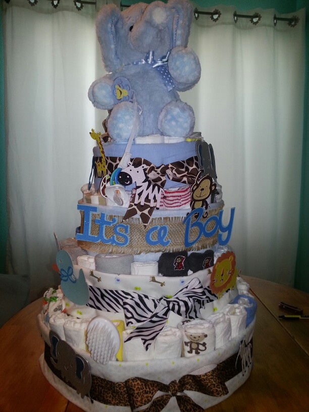 Baby Boy Safari Themed Diaper Cake