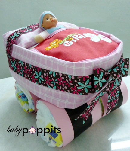 Baby Girl Stroller Diaper Cake