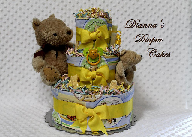 Baby Pooh Bear Diaper Cake