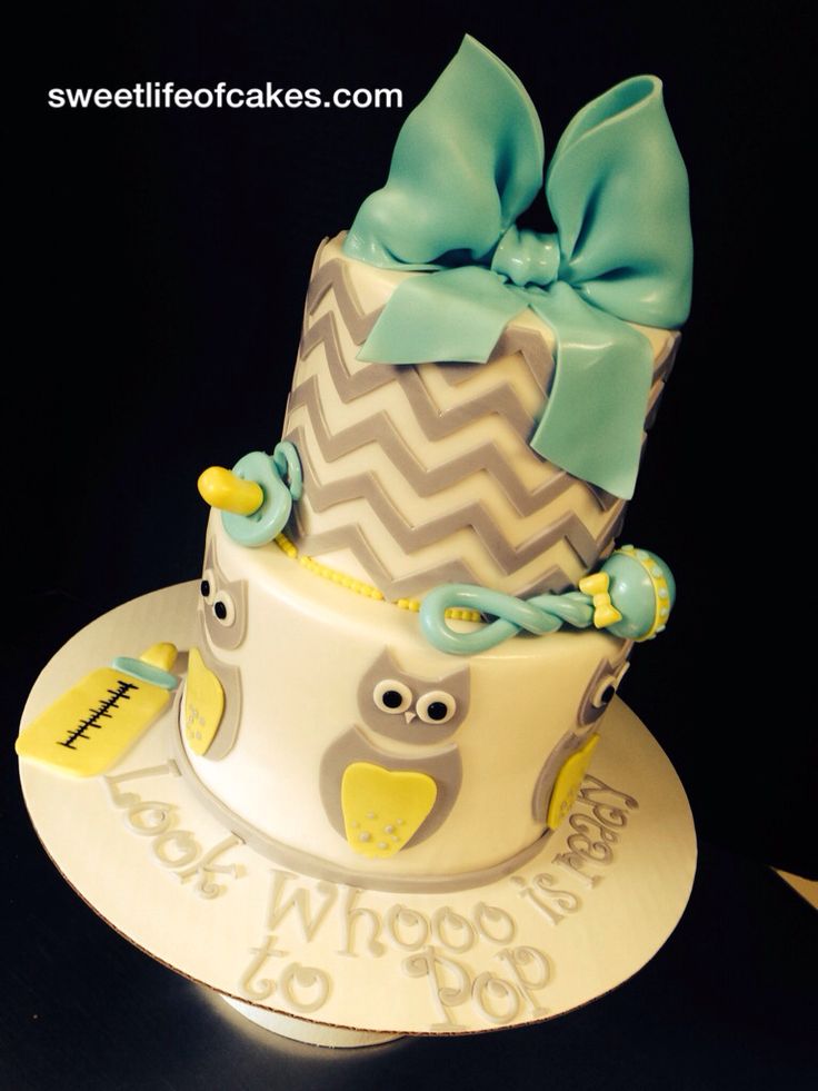 Baby Shower Cake with Owl