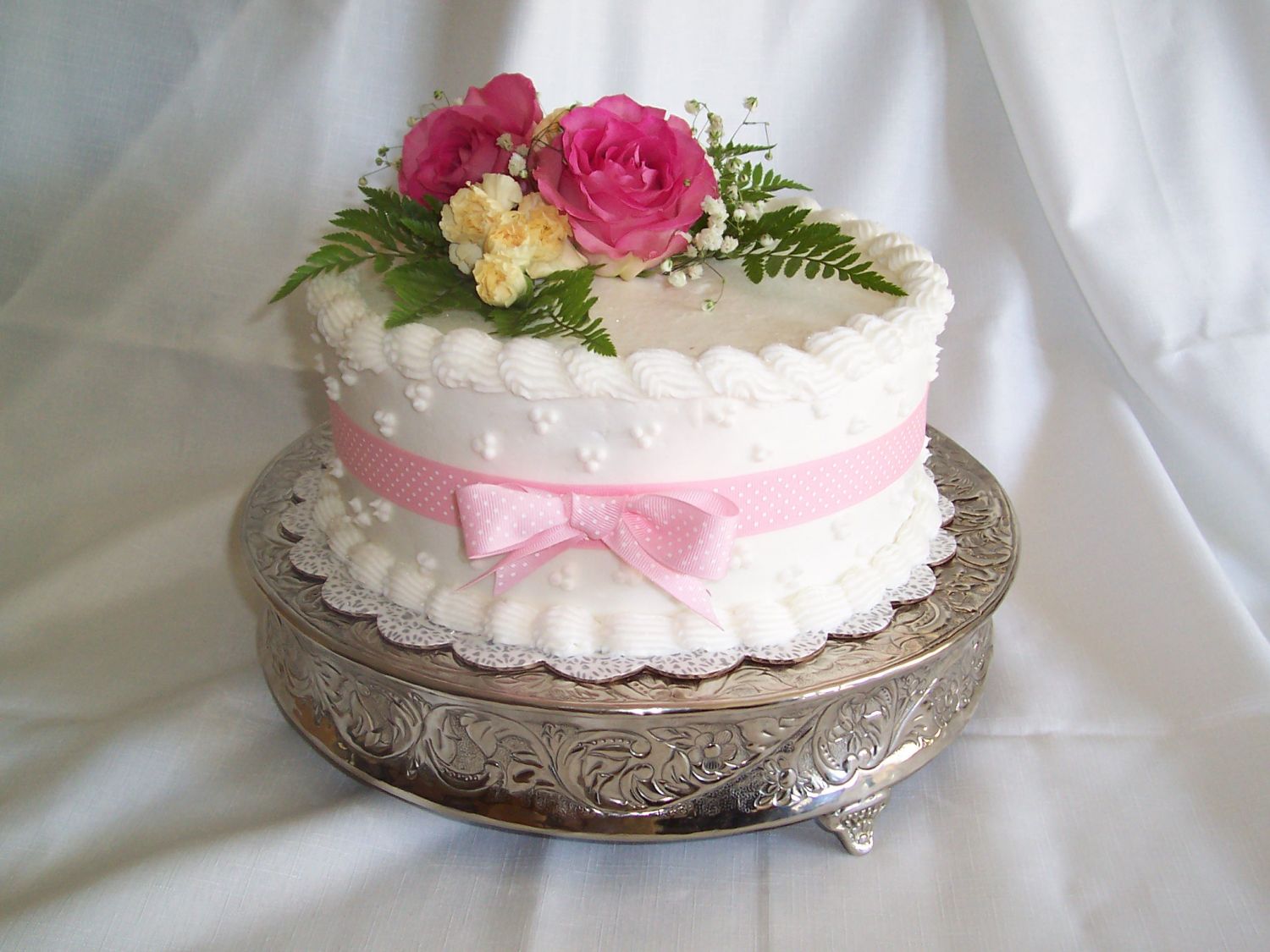 Birthday Cake with Fresh Flowers
