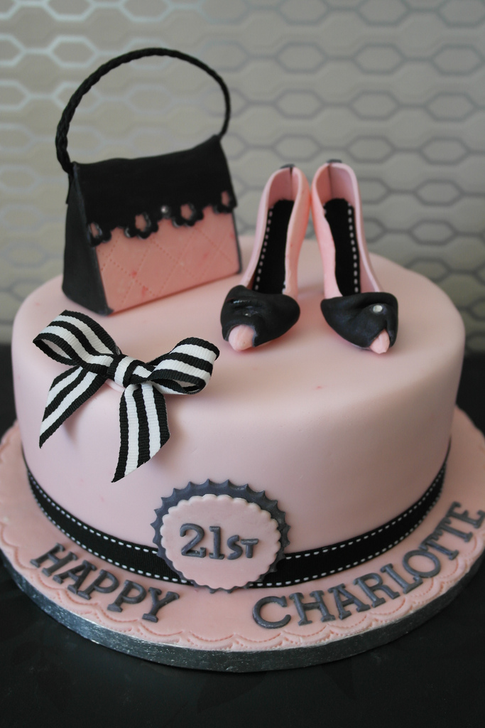 Birthday Cake with Shoes and Handbag