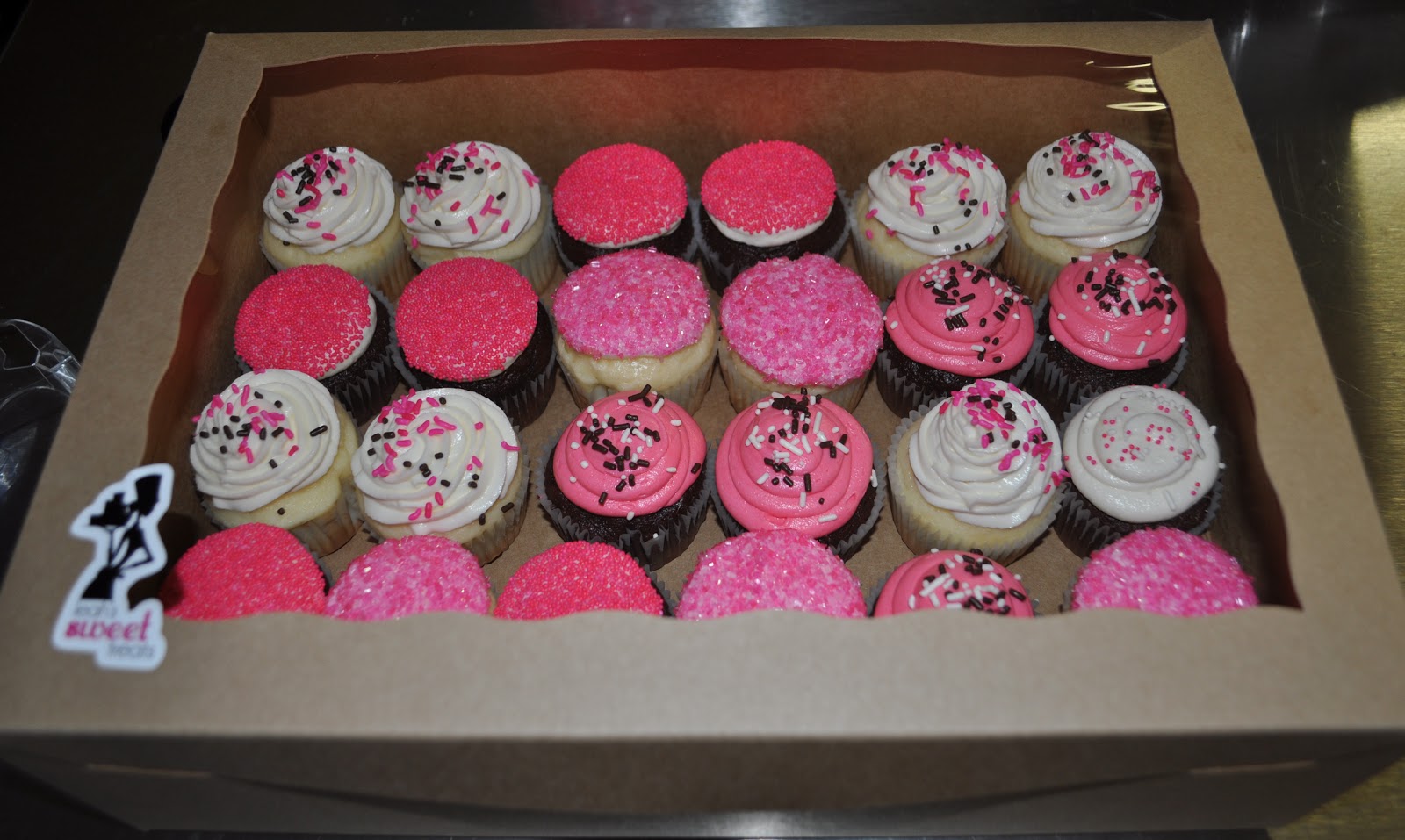 Black and Pink Baby Shower Cupcakes