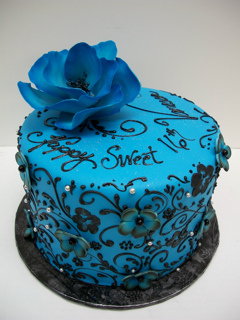 Blue Sweet 16 Cake