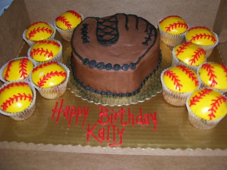 Cake Softball Glove Cupcakes